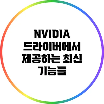 NVIDIA 드라이버에서 제공하는 최신 기능들