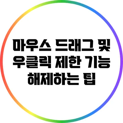 마우스 드래그 및 우클릭 제한 기능 해제하는 팁