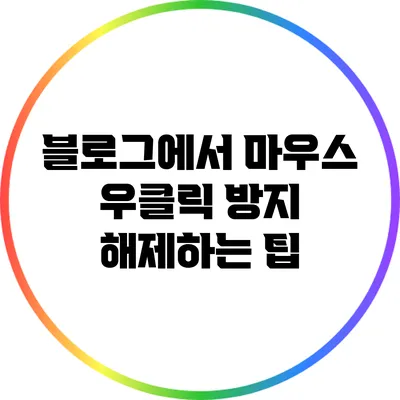 블로그에서 마우스 우클릭 방지 해제하는 팁