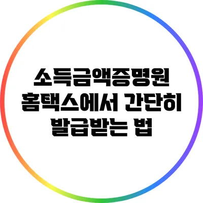 소득금액증명원 홈택스에서 간단히 발급받는 법