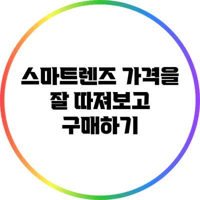 스마트렌즈: 가격을 잘 따져보고 구매하기