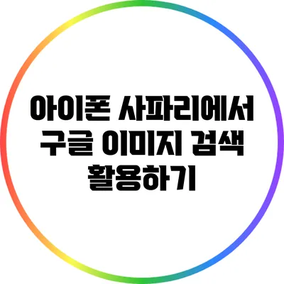 아이폰 사파리에서 구글 이미지 검색 활용하기