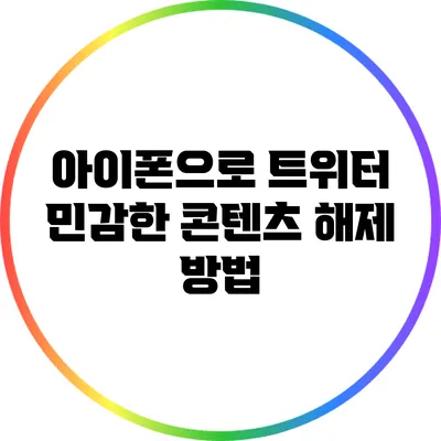 아이폰으로 트위터 민감한 콘텐츠 해제 방법