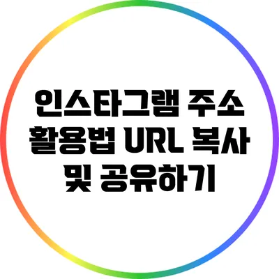 인스타그램 주소 활용법: URL 복사 및 공유하기