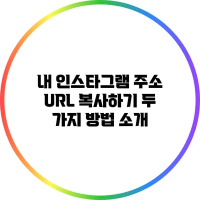 내 인스타그램 주소 URL 복사하기: 두 가지 방법 소개