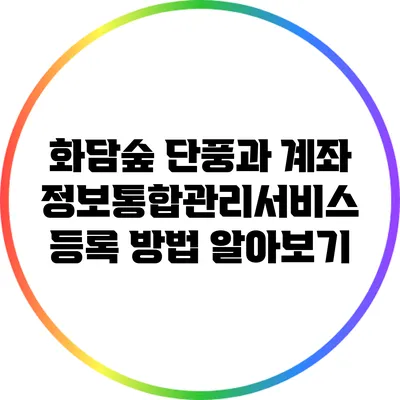 화담숲 단풍과 계좌정보통합관리서비스 등록 방법 알아보기