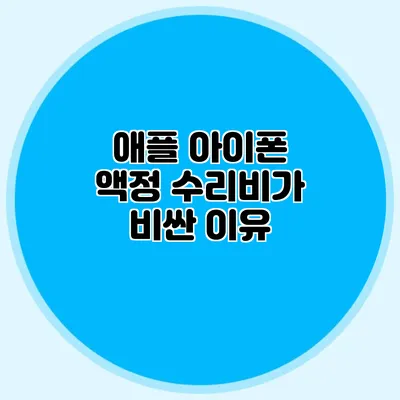 애플 아이폰 액정 수리비가 비싼 이유