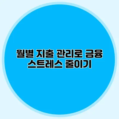 **월별 지출 관리로 금융 스트레스 줄이기**