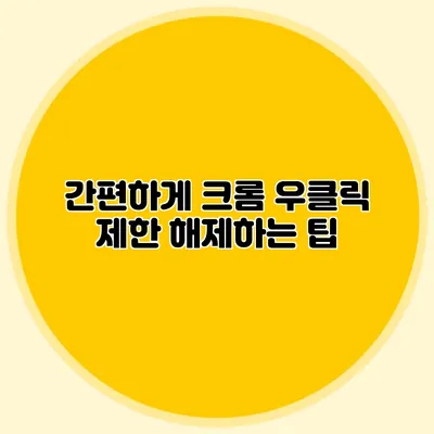 간편하게 크롬 우클릭 제한 해제하는 팁