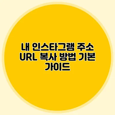 내 인스타그램 주소 URL 복사 방법: 기본 가이드