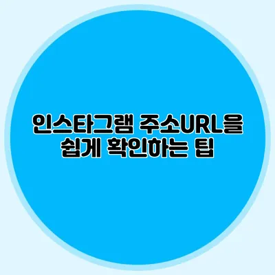 인스타그램 주소URL을 쉽게 확인하는 팁