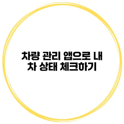 차량 관리 앱으로 내 차 상태 체크하기