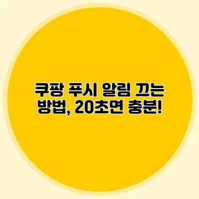 쿠팡 푸시 알림 끄는 방법, 20초면 충분!