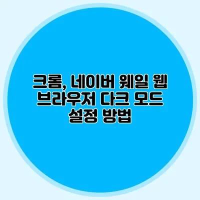 크롬, 네이버 웨일 웹 브라우저 다크 모드 설정 방법