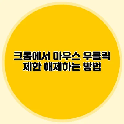 크롬에서 마우스 우클릭 제한 해제하는 방법