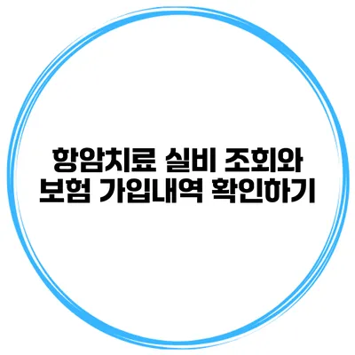 항암치료 실비 조회와 보험 가입내역 확인하기
